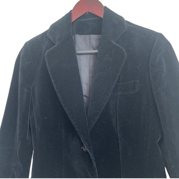 VTG Y2K Womens Velvet Jacket 6 Black Edgy Hipster Rocker Witchy Grunge Blazer‎ - Picture 7 of 11